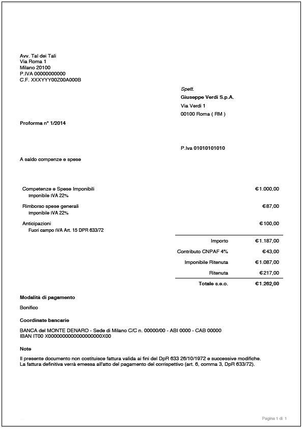 Proforma Avvocato completa PDF